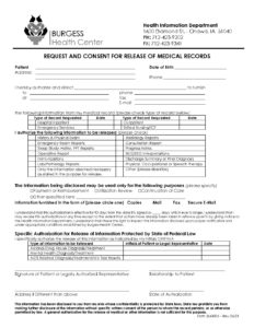 Request and Consent for Release of Medical Records 04052021