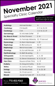 Clinic calendar nov 2021