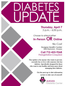 Diabetes update poster april 2021