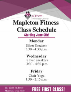 Fitness class schedule