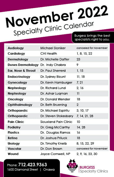 burgess health center clinics