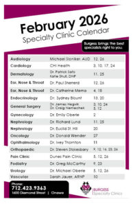 Clinic Calendar February 2026